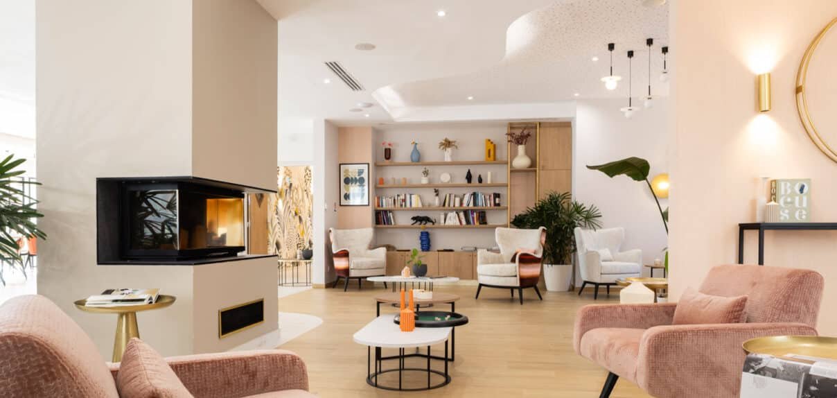 Salon cheminée Aix Rambot